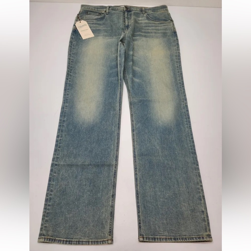 Tecovas Jeans Standard Straight Leg Light Blue Wash Stretch Denim 40X34 Mens NEW - Picture 1 of 10